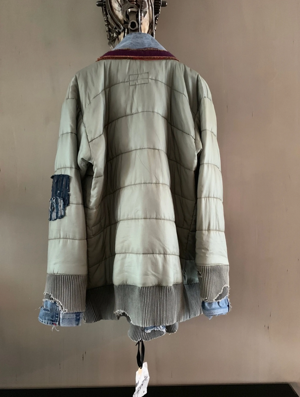 Greg Lauren Military Puffy Kimono — Destroyed Green