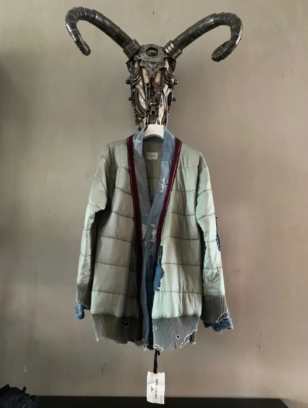 Greg Lauren Military Puffy Kimono — Destroyed Green