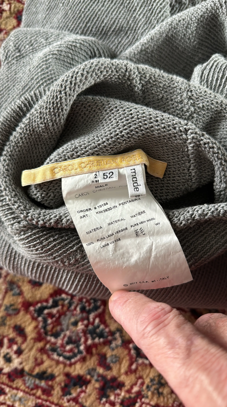 Carol Christian Poell Turtle-Neck Pentasir — Zilvergrijs