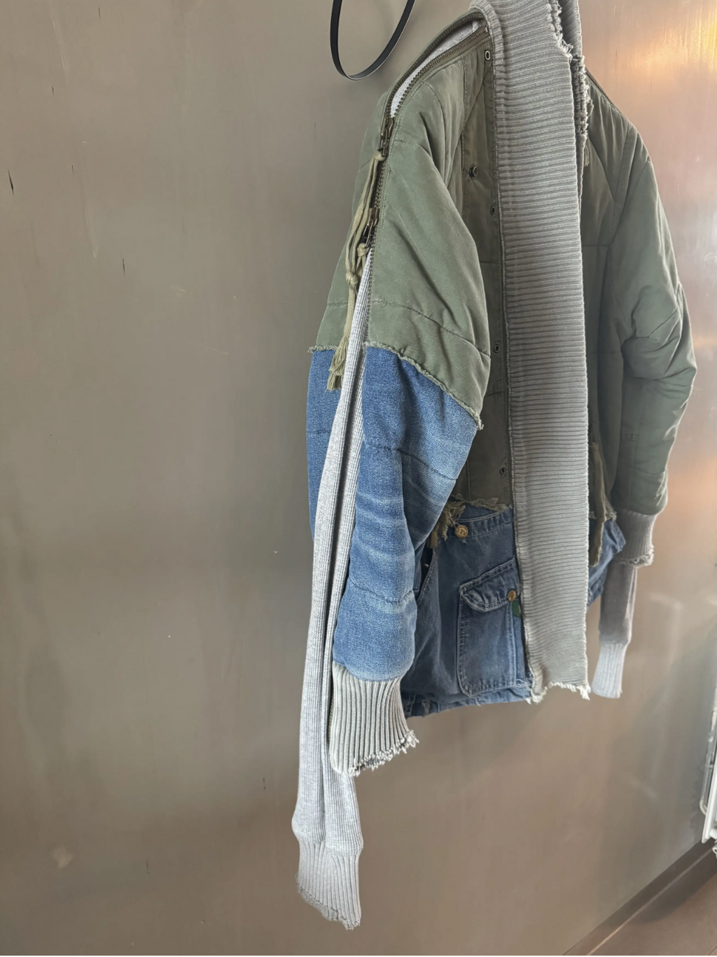 Greg Lauren 50/50 Army Denim Puffer Kimono
