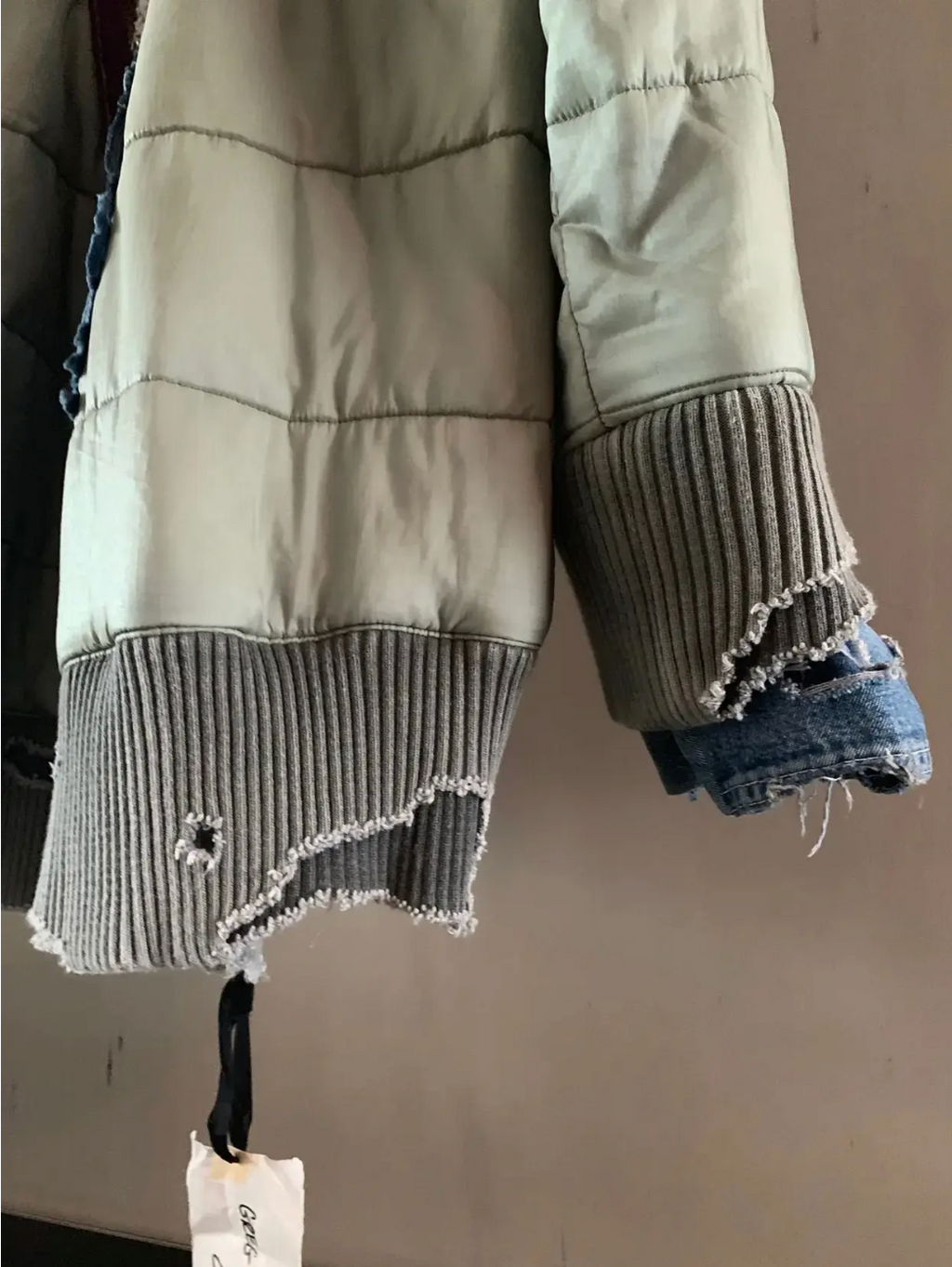 Greg Lauren Military Puffy Kimono — Destroyed Green