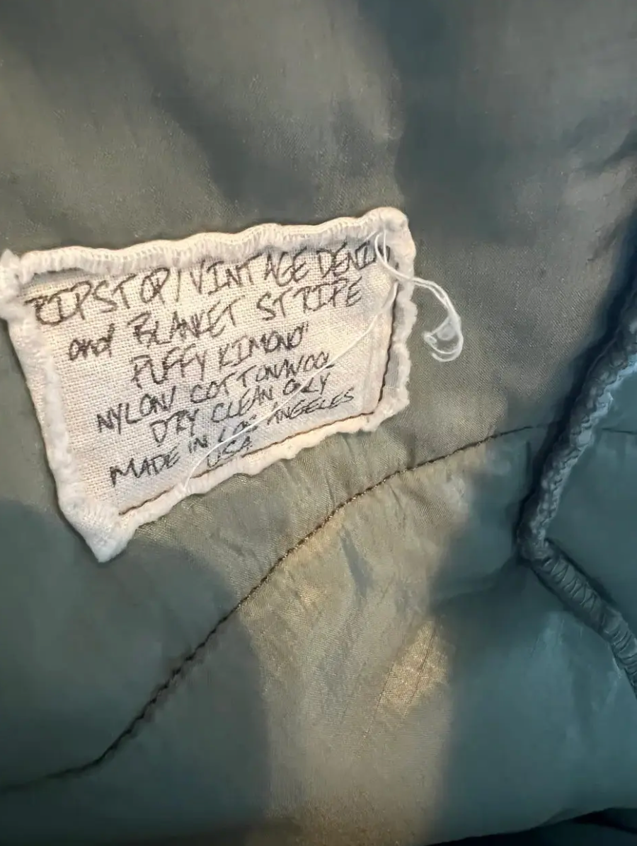 Greg Lauren Military Puffy Kimono — Destroyed Green