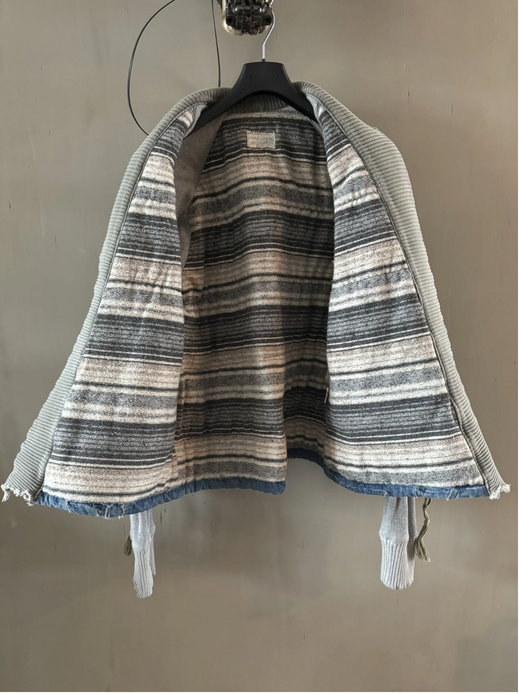 Greg Lauren 50/50 Army Denim Puffer Kimono