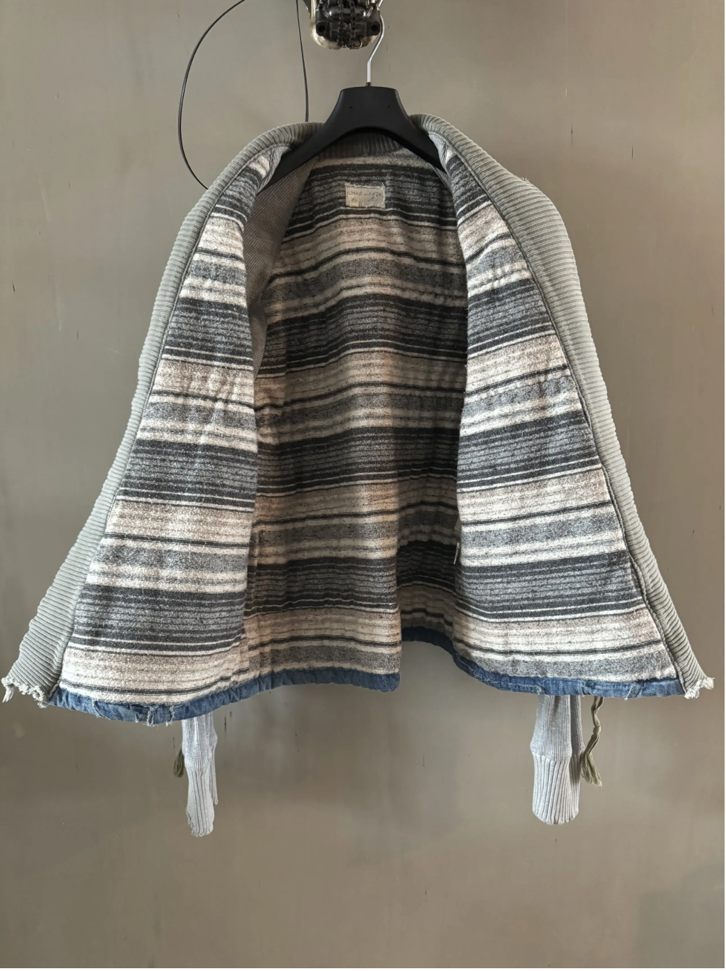 Greg Lauren 50/50 Army Denim Puffer Kimono