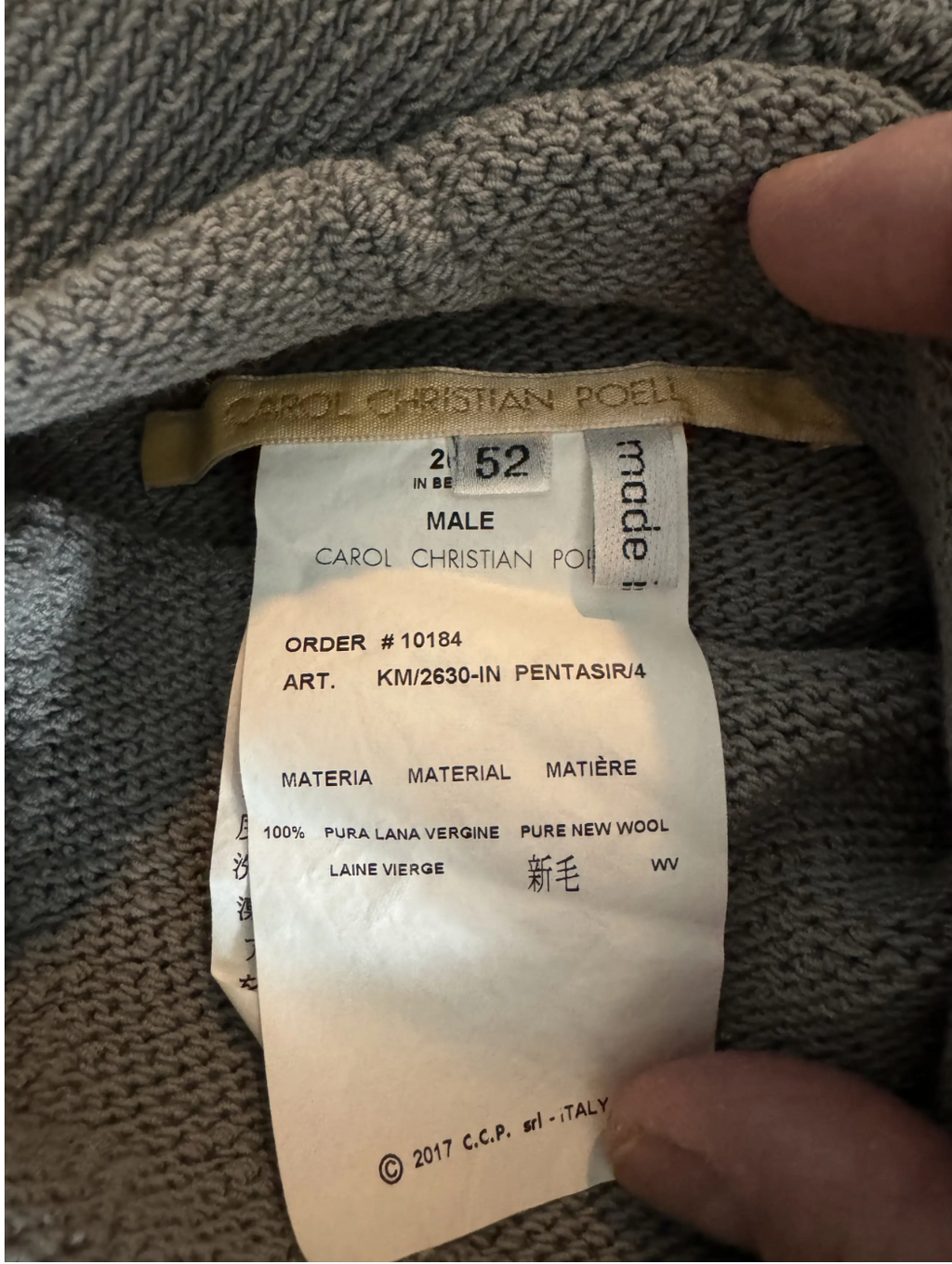 Carol Christian Poell Turtle-Neck Pentasir — Zilvergrijs