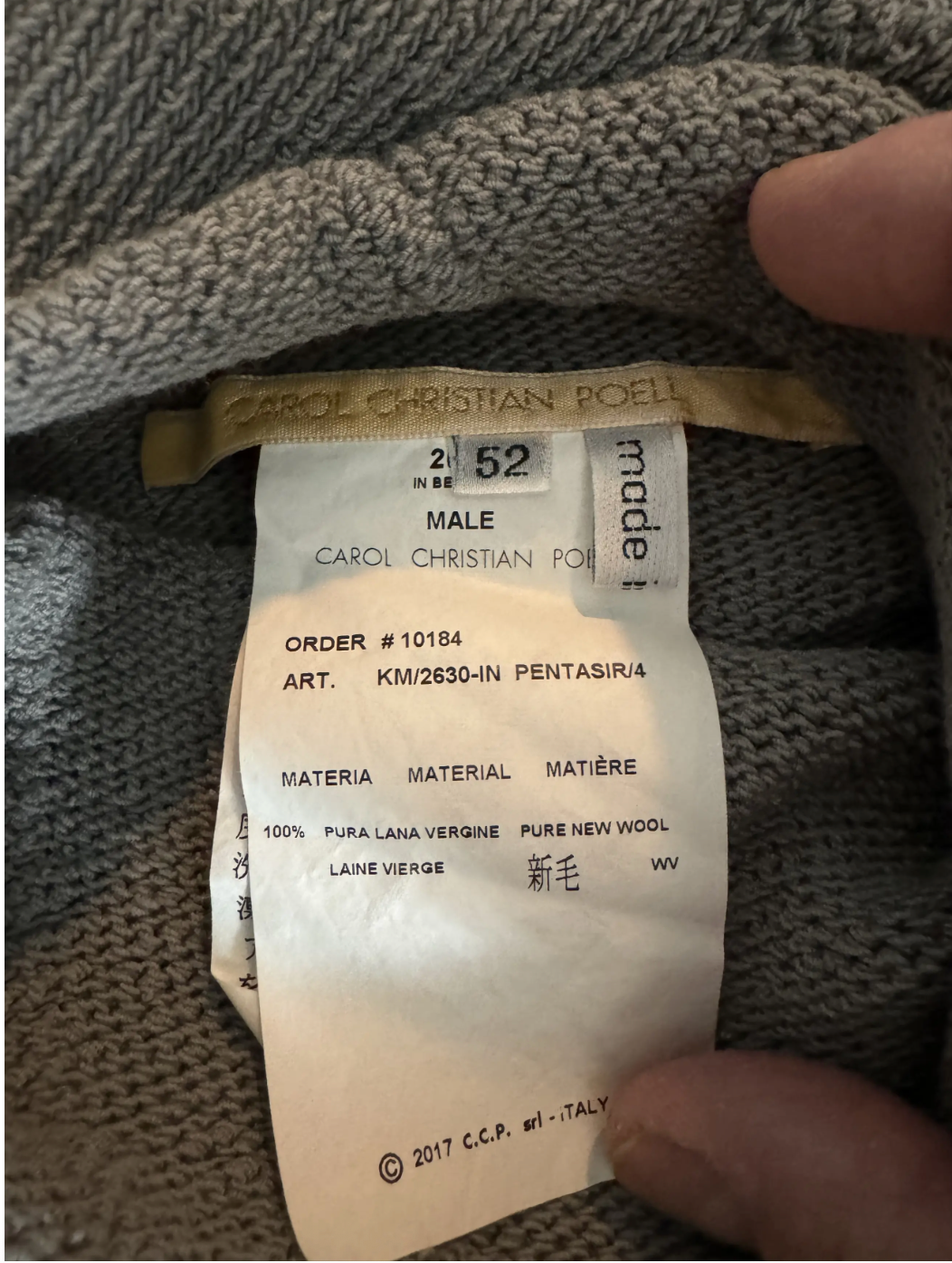 Carol Christian Poell Turtle-Neck Pentasir — Zilvergrijs