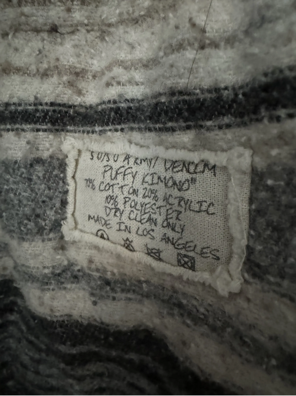 Greg Lauren 50/50 Army Denim Puffer Kimono