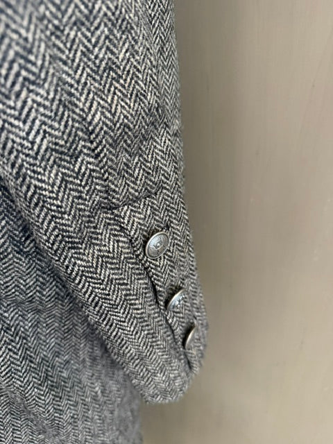 Greg Lauren Herringbone Neck Button Coat