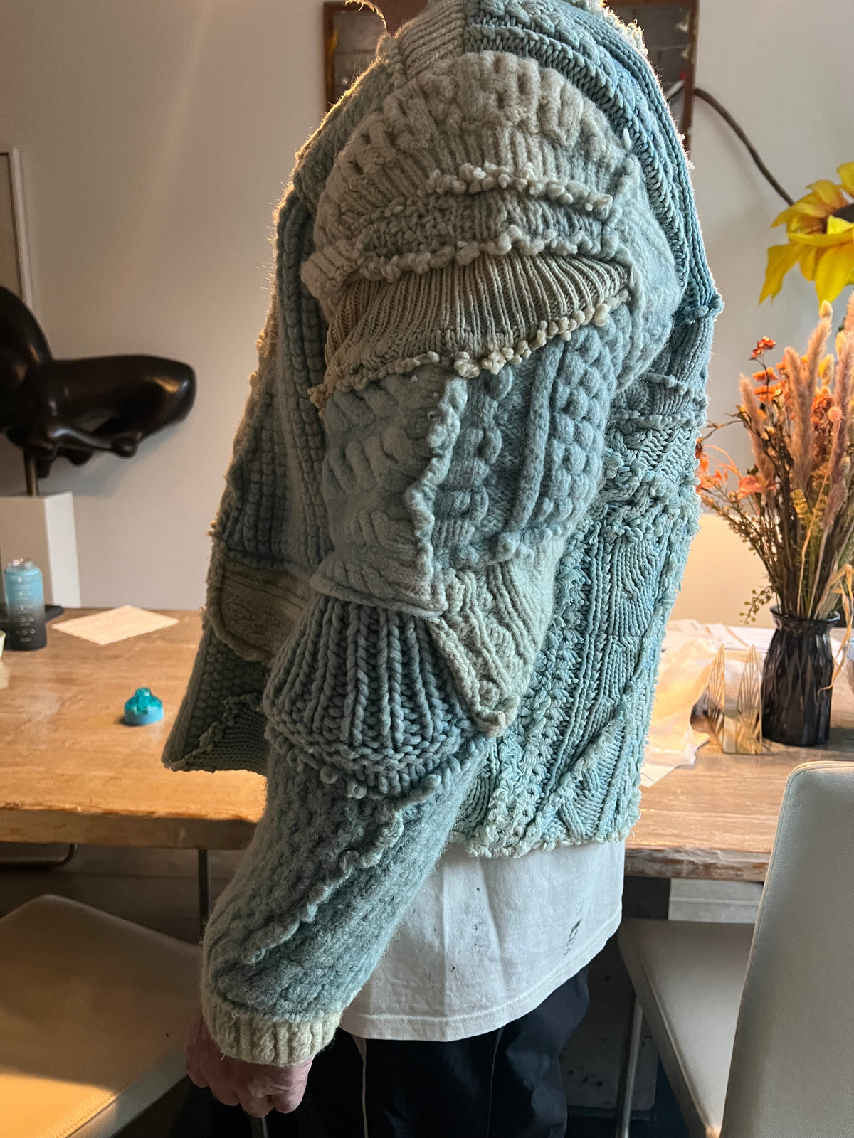 Greg Lauren Ice Fisherman Cropped Vest — Indigo
