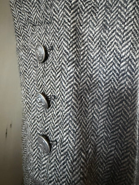 Greg Lauren Herringbone Neck Button Coat