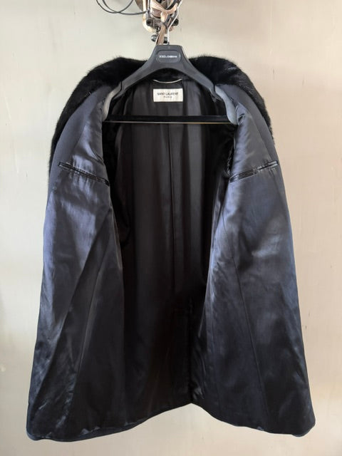 Hedi Slimane for Saint Laurent Paris — Fur Collar Wool Coat