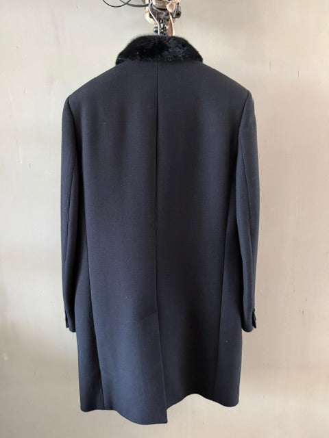 Hedi Slimane for Saint Laurent Paris — Fur Collar Wool Coat