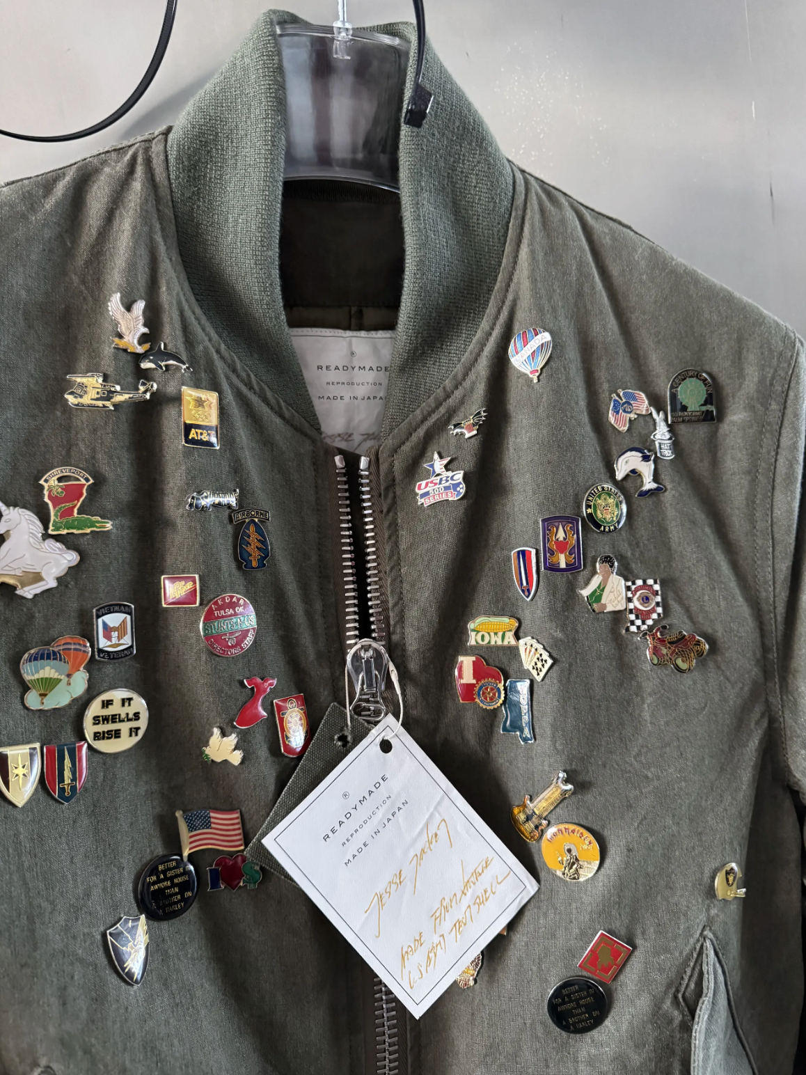 Readymade Pinned Army Bomber – Vintage US Tent Shelter Cotton – EU 44