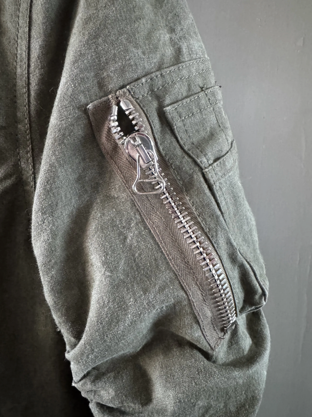 Readymade Pinned Army Bomber – Vintage US Tent Shelter Cotton – EU 44