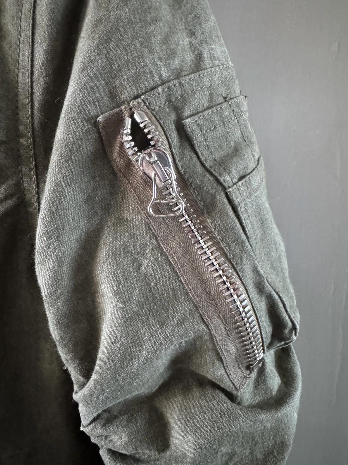 Readymade Pinned Army Bomber – Vintage US Tent Shelter Cotton – EU 44