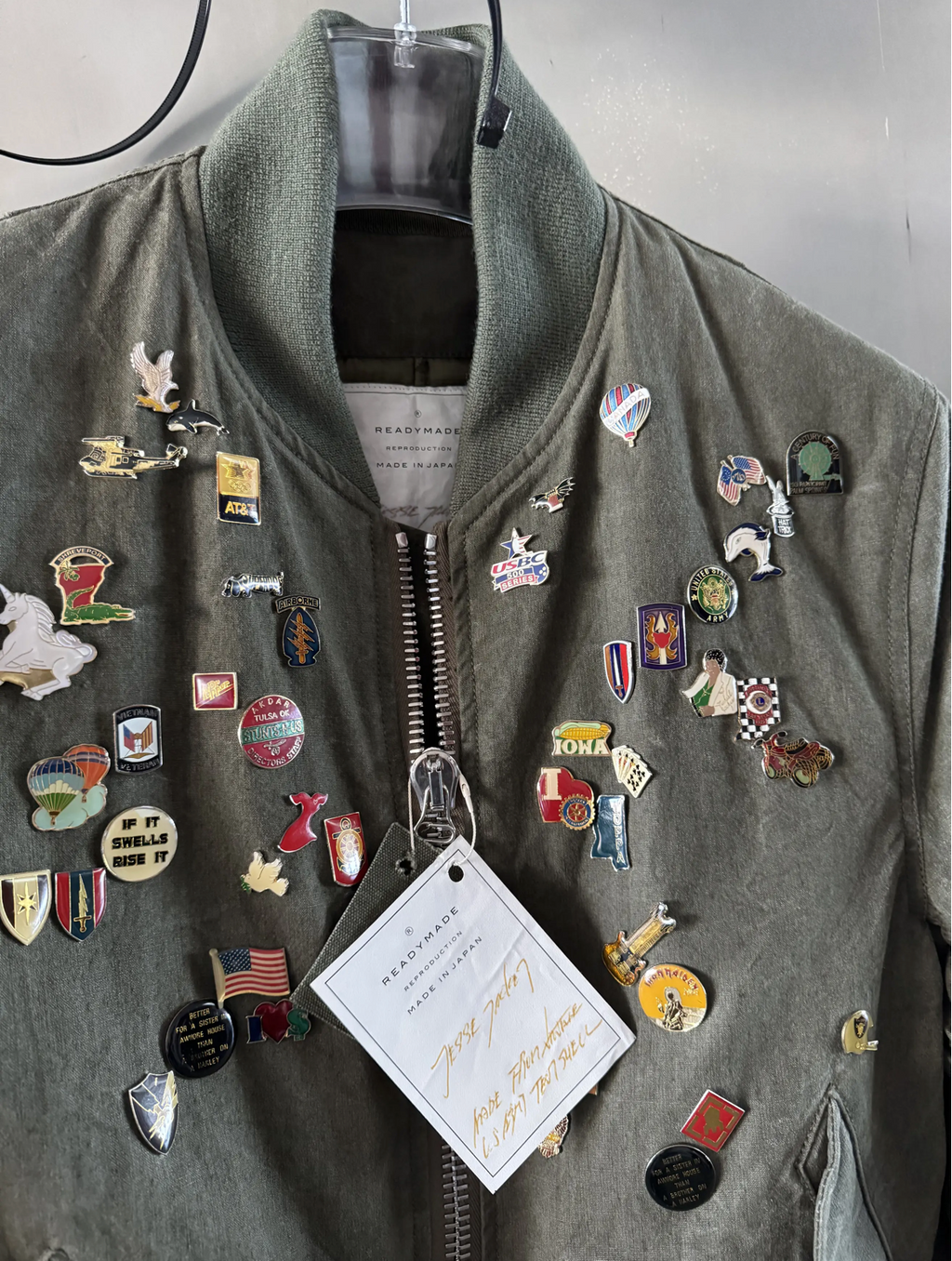 Readymade Pinned Army Bomber – Vintage US Tent Shelter Cotton – EU 44