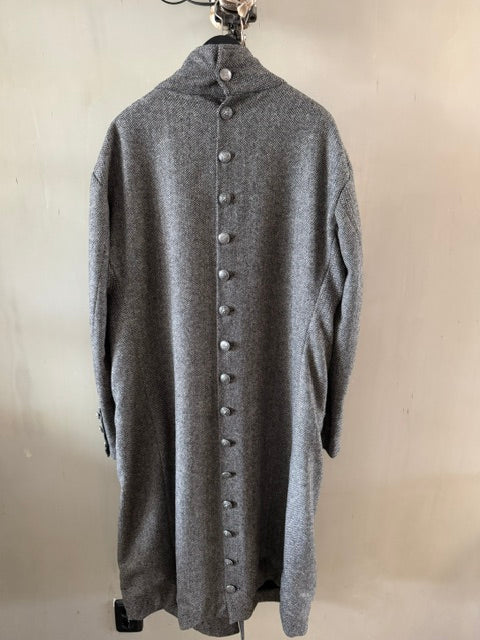 Greg Lauren Herringbone Neck Button Coat